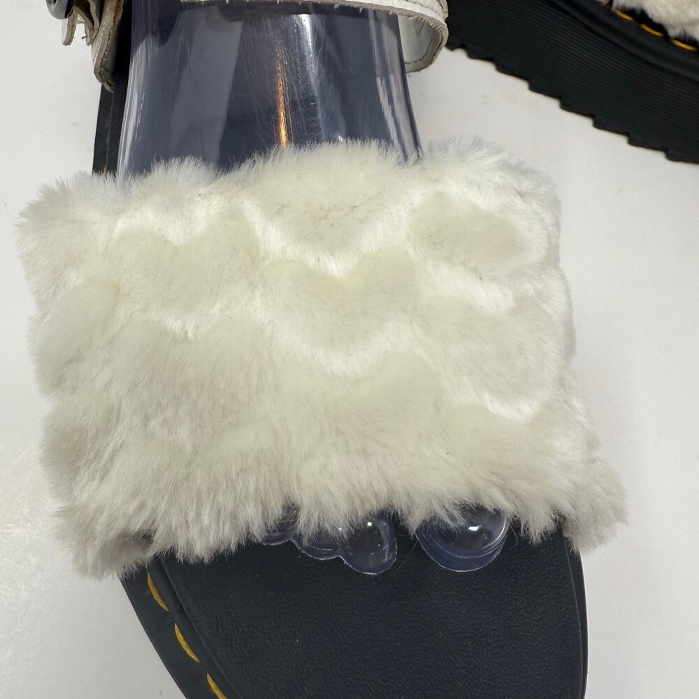 Dr. Martens Sandals Women's 9 White Voss Quad Fluffy Lug Sole Preppy Luxury - Picture 10 of 16